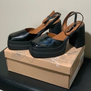 FREE PEOPLE Made In Italy Double Stack Leather Platform Heels